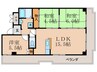 プル－リオン椥辻 3LDKの間取り