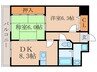 コスモスフローラDaigo 2DKの間取り