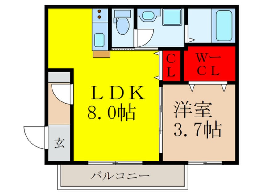 間取図 フィユフラッツ豊津リュクス