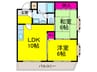 エレガントグリーンハイツ 2LDKの間取り
