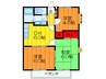 ビューハイムカオルＡ棟 3DKの間取り
