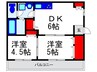 ハイツイレブン１号館 2DKの間取り