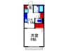 ウェストヒルズ 1DKの間取り