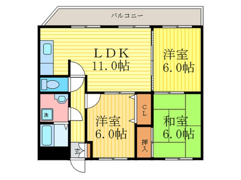 間取図 グランディ－ル２１