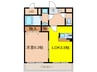 リヴェ－ル楠根 1LDKの間取り
