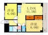 アクエルド長岡京 2LDKの間取り