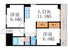 アクエルド長岡京 2LDKの間取り