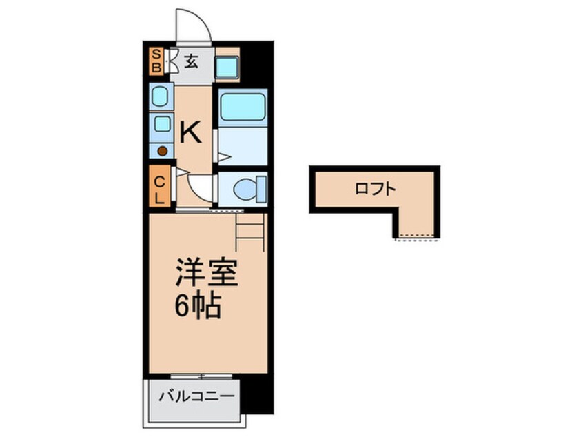 間取図 ｴｽﾃﾑｺｰﾄ大阪･中之島南(414)