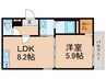 フジパレス稲田本町 1LDKの間取り
