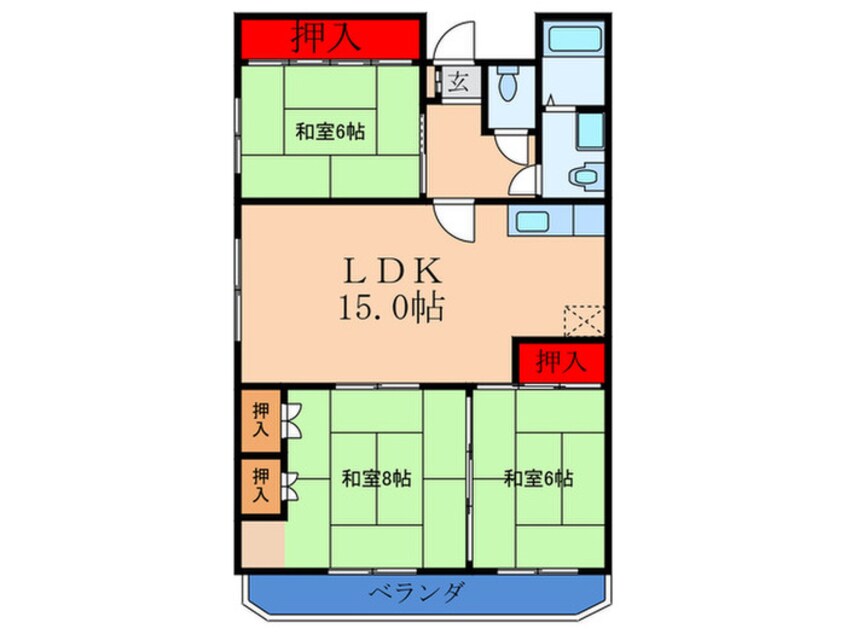 間取図 ル・ポーゼ　大桐