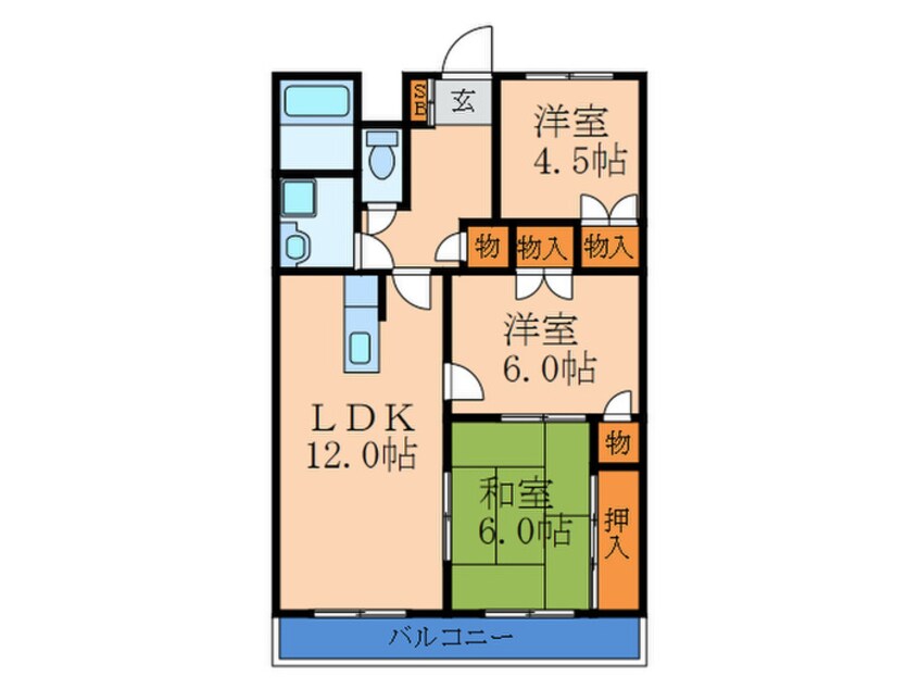 間取図 ル・ポーゼ　大桐