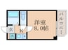 ハイクオリティクイナブリッジ 1Kの間取り