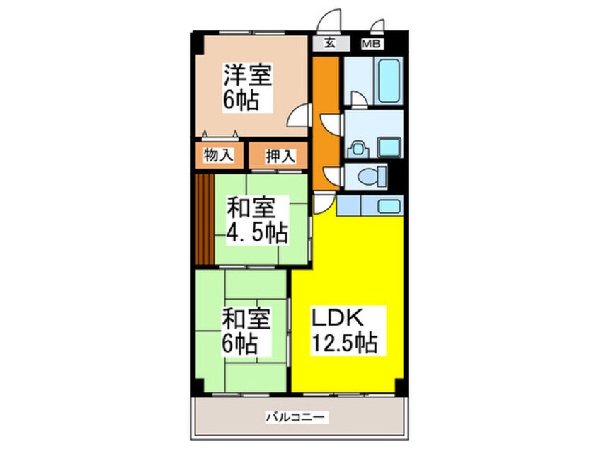 間取図 ﾌﾛｰﾗﾙｺｰﾄ