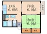 ソファレ藤 2DKの間取り