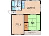 サニ－ハイツ浦風 2LDKの間取り