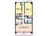 プラスワン芦屋 2LDKの間取り