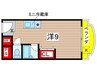 パレスコ－ト石橋 1Rの間取り