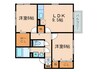 レ－クタウンＥ棟 2LDKの間取り