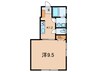 リタフラッツD 1Kの間取り