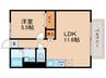 日垣ハイツ 1LDKの間取り