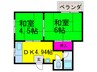 petitベルン沢ノ町 2DKの間取り