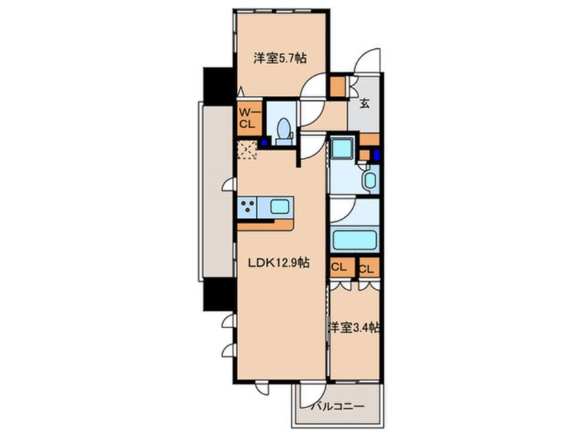 間取図 ｻﾞ･ﾊﾟｰｸﾊﾋﾞｵ都島ﾌﾛﾝﾄ