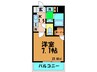 レークス大阪城イースト 1Kの間取り