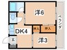 桃ケ池日光ビル 2DKの間取り