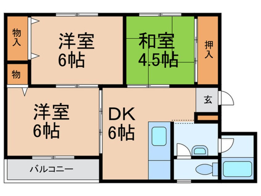 間取図 旭ヶ丘コ－ポラス