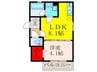 ALEGRIA河内山本EAST 1LDKの間取り