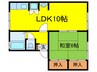 森永ハイツ 1LDKの間取り