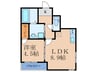フジパレス井高野駅南 1LDKの間取り