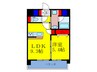 ノブレ梅北 1LDKの間取り