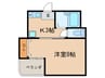 K24ビル 1Kの間取り