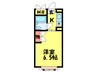 ホワイト シャトレ 1Kの間取り