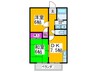 ハイツⅢ 2DKの間取り