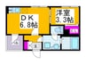 ハーモニーテラス新今里Ⅱ 1DKの間取り