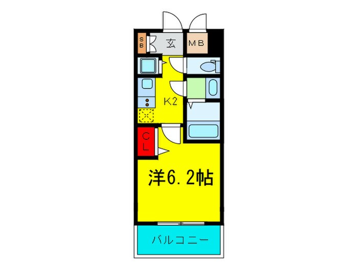 間取り図 プレサンスタワー北浜(609)