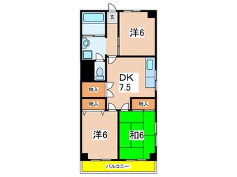 間取図 宝塚第三バイオレット（503）