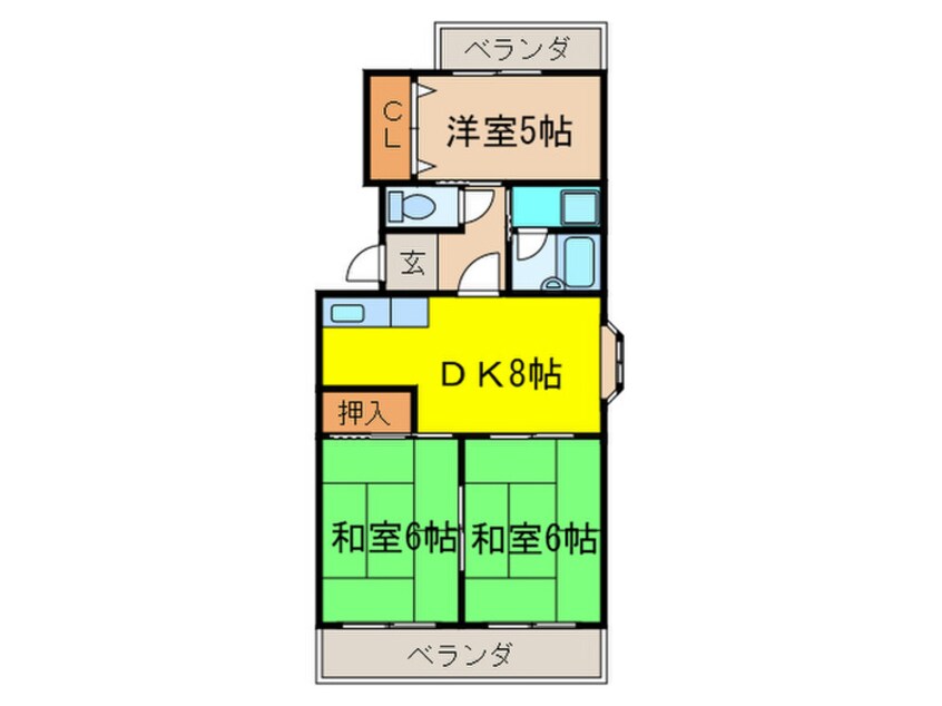 間取図 フォルク北千里Ｋ棟