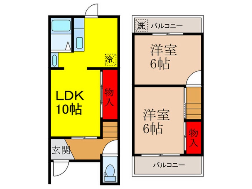 間取図 中石切町4丁目貸家