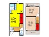 中石切町4丁目貸家 2LDKの間取り