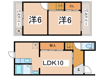 間取図 中石切町4丁目貸家