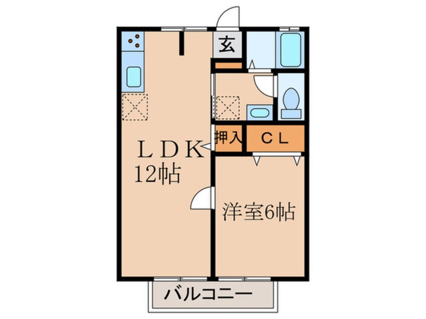 間取図 セジュ－ル伊勢田