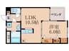 サンクラ－ジュ山科三条 1LDKの間取り