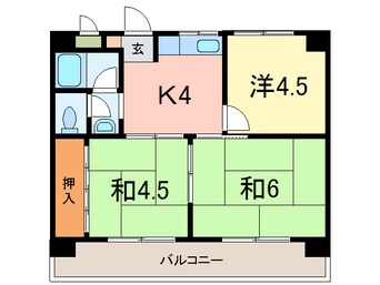 間取図 甲南第２本山ハイム３０３号