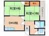 北尾マンション 2DKの間取り