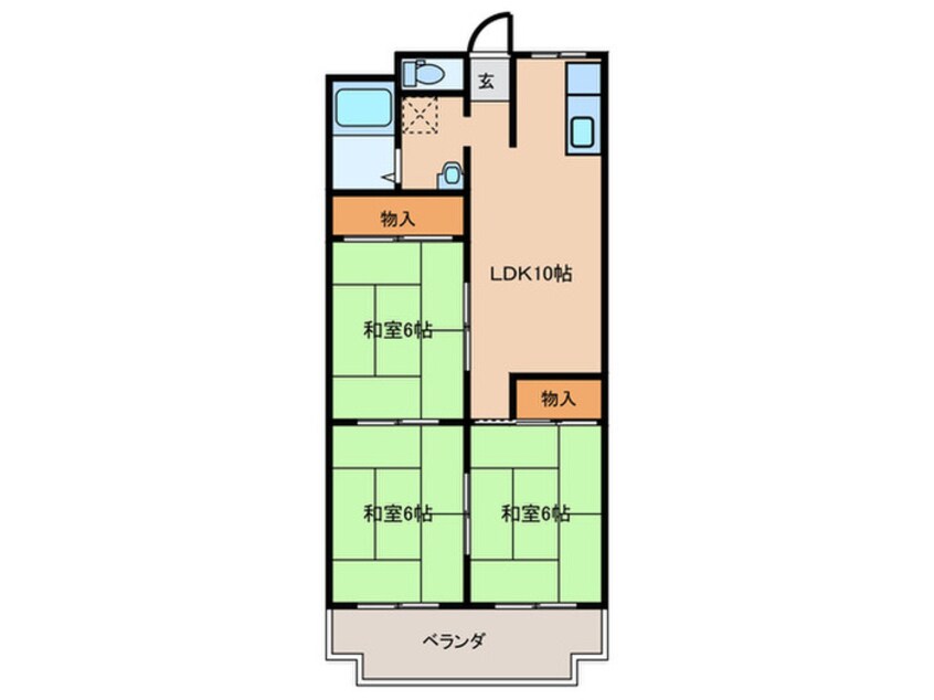 間取図 ﾒｶﾞﾛｺｰﾌﾟ平野2号棟(650)