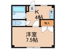 石町ハイツ 1Kの間取り