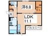 メゾン・アミティエ 1LDKの間取り